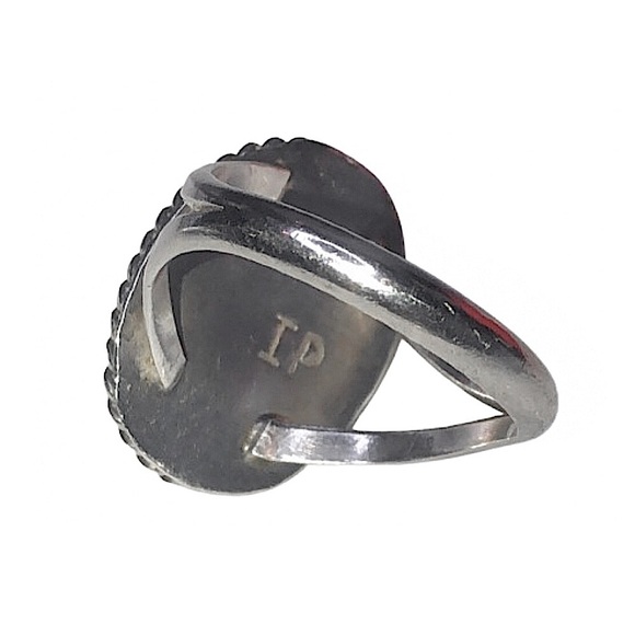 Native American Sterling Silver Ring w Tigers Eye and Woven Detail Sz 10-1/2 - Picture 12 of 17